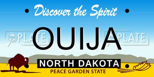 OUIJA North Dakota License Plate
