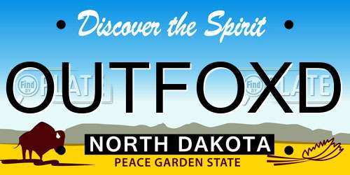 OUTFOXD North Dakota License Plate