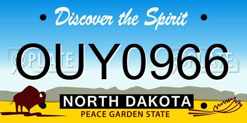 OUY0966 North Dakota License Plate