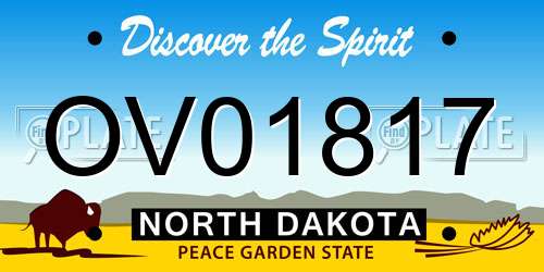 OV01817 North Dakota License Plate