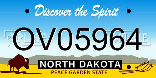 OV05964 North Dakota License Plate
