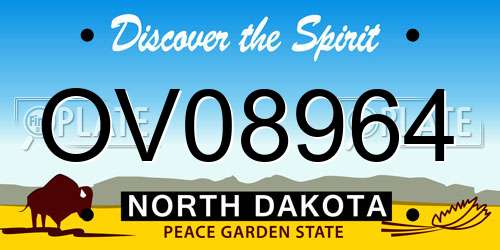 OV08964 North Dakota License Plate