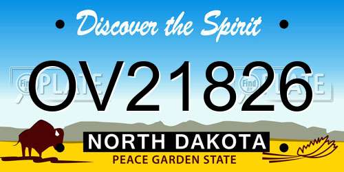 OV21826 North Dakota License Plate