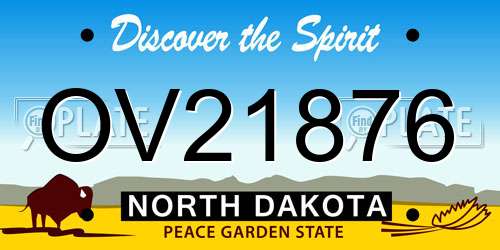 OV21876 North Dakota License Plate