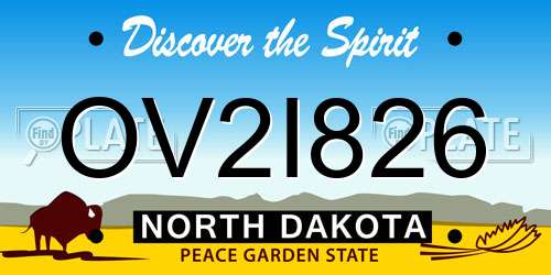 OV2I826 North Dakota License Plate