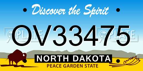 OV33475 North Dakota License Plate