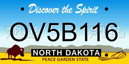 OV5B116 North Dakota License Plate
