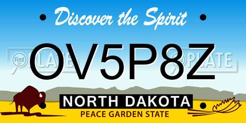 OV5P8Z North Dakota License Plate