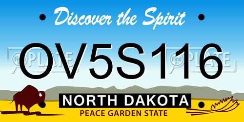 OV5S116 North Dakota License Plate