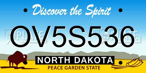 OV5S536 North Dakota License Plate