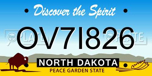 OV7I826 North Dakota License Plate