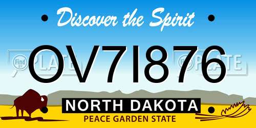 OV7I876 North Dakota License Plate