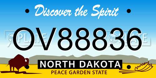 OV88836 North Dakota License Plate