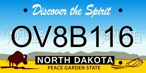 OV8B116 North Dakota License Plate