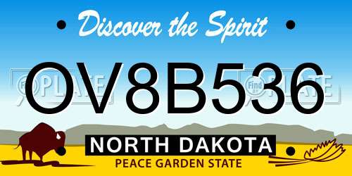 OV8B536 North Dakota License Plate