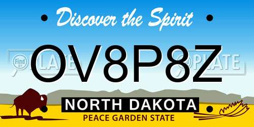 OV8P8Z North Dakota License Plate