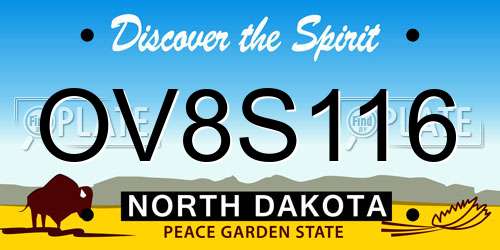 OV8S116 North Dakota License Plate