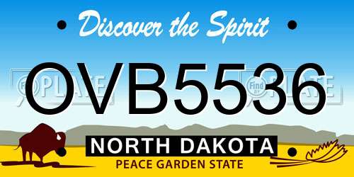 OVB5536 North Dakota License Plate