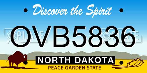 OVB5836 North Dakota License Plate