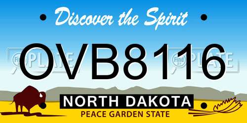 OVB8116 North Dakota License Plate