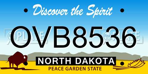 OVB8536 North Dakota License Plate