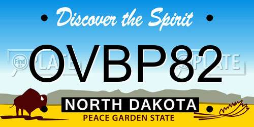 OVBP82 North Dakota License Plate