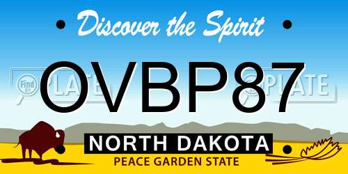 OVBP87 North Dakota License Plate