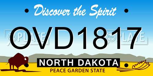 OVD1817 North Dakota License Plate
