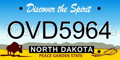 OVD5964 North Dakota License Plate