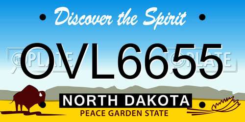 OVL6655 North Dakota License Plate