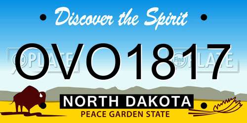OVO1817 North Dakota License Plate