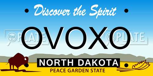 OVOXO North Dakota License Plate
