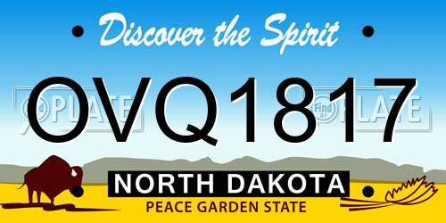 OVQ1817 North Dakota License Plate