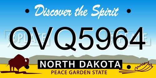 OVQ5964 North Dakota License Plate