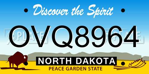 OVQ8964 North Dakota License Plate