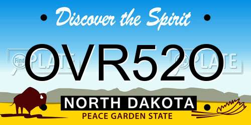 OVR52O North Dakota License Plate