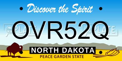 OVR52Q North Dakota License Plate