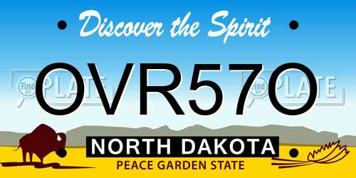 OVR57O North Dakota License Plate