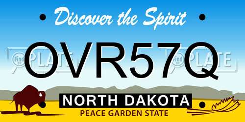 OVR57Q North Dakota License Plate