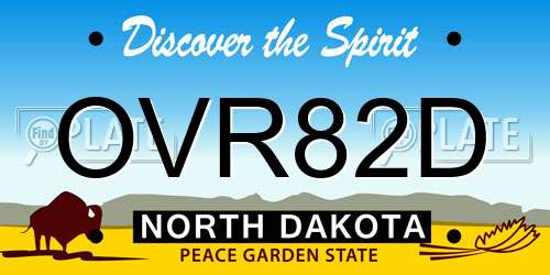 OVR82D North Dakota License Plate