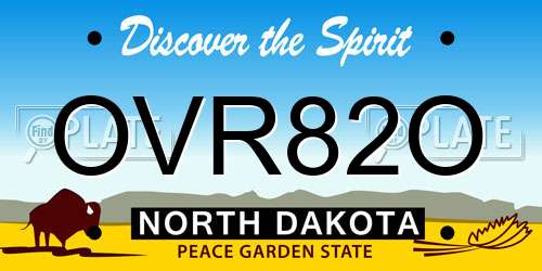 OVR82O North Dakota License Plate