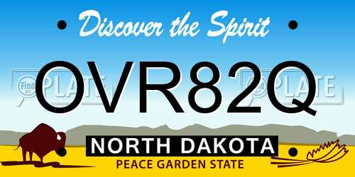 OVR82Q North Dakota License Plate