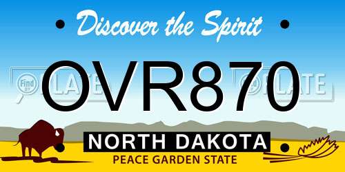 OVR870 North Dakota License Plate