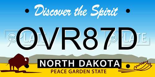 OVR87D North Dakota License Plate