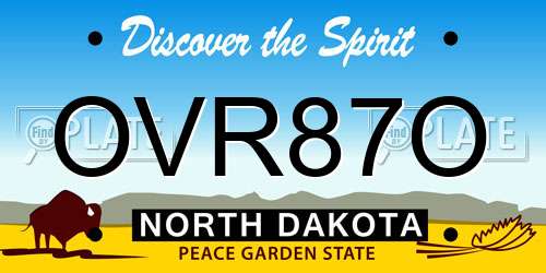 OVR87O North Dakota License Plate