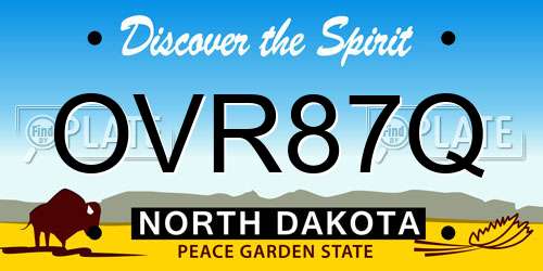 OVR87Q North Dakota License Plate