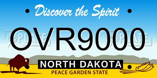 OVR9000 North Dakota License Plate