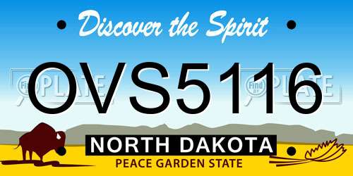 OVS5116 North Dakota License Plate