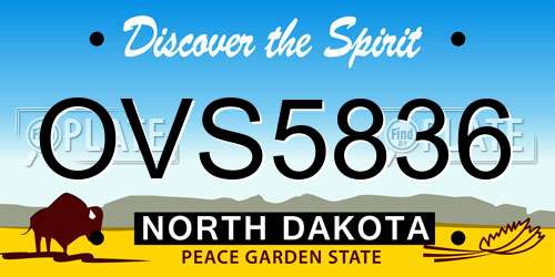 OVS5836 North Dakota License Plate