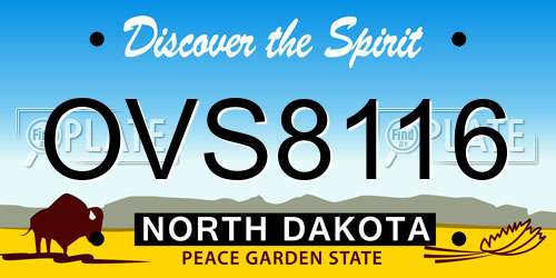 OVS8116 North Dakota License Plate
